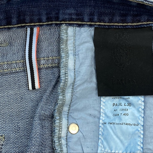 Premium Mood Denim Superior Jeans, Distressed, Button Fly, Slim, Made in Italy - Picture 13 of 16